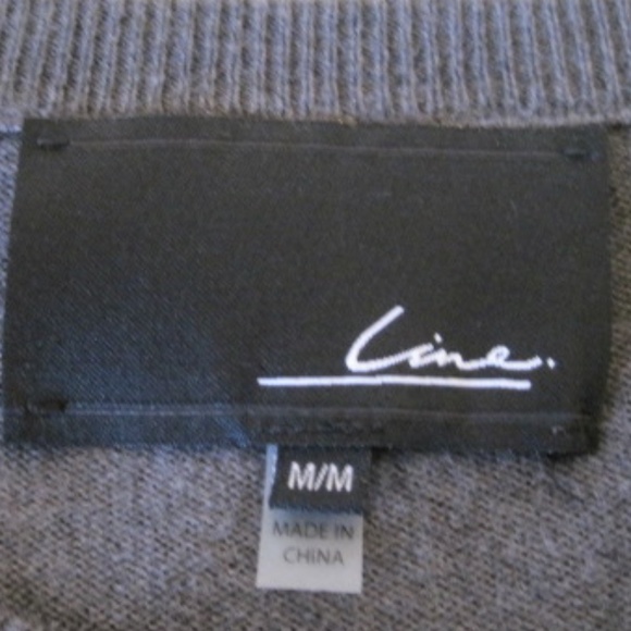 LINE The Label Grey Tunic Sweater with Leather trim. - Picture 3 of 7